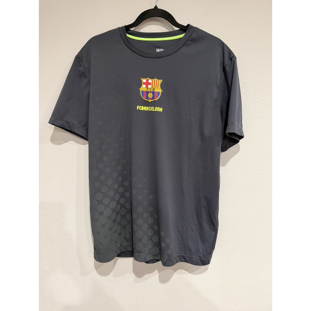FC Barcelona Shirt Black Dry Fit Official Size Men's Large‎ Football Soccer